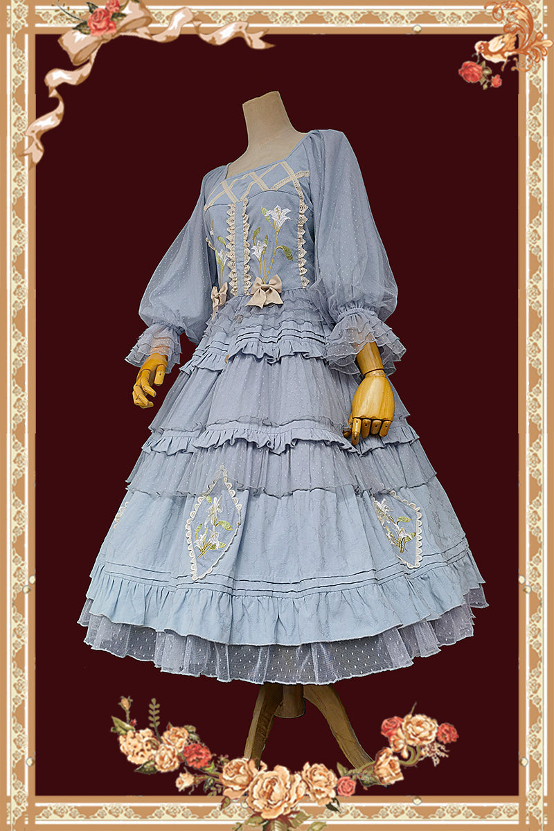 Infanta - Melaleuca Lily - Embroidery Country Lolita Blouse and Skirt