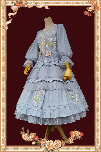 Infanta - Melaleuca Lily - Embroidery Country Lolita Blouse and Skirt