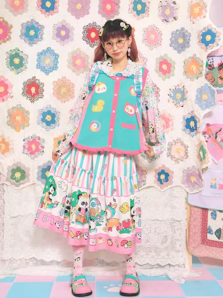 Striped print long skirt【s0000007680】