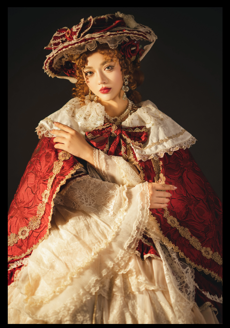 Guaji - Isabella - Wedding Lolita OP Bridal Dress with Tiered Petticoat and Trailing