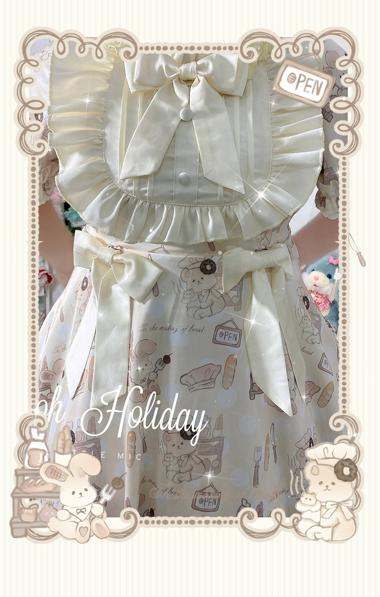 Naomistudio - Cartoon Dogs - Sweet Lolita OP Bows Dress Plus OP