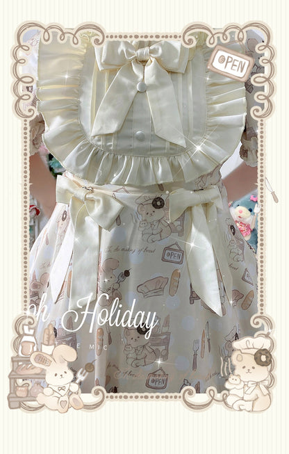 Naomistudio - Cartoon Dogs - Sweet Lolita OP Bows Dress Plus OP