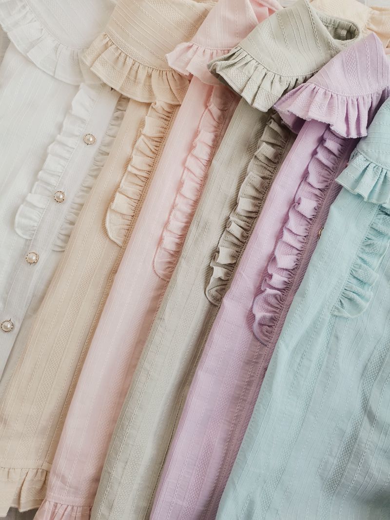 Yilia - Cotton Lolita Blouse, Autumn and Winter Japanese Style