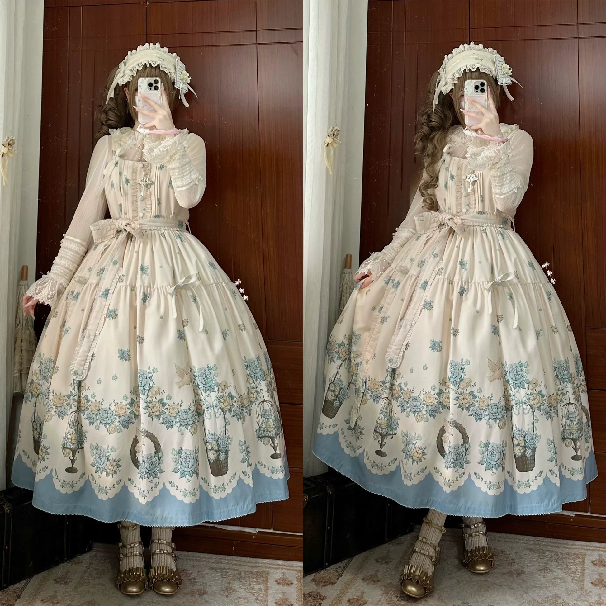 DreamWhale - Floral and Bird Series - Classic Lolita JSK Suit Floral Print Dress