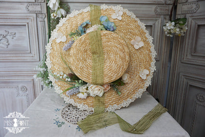 Miss point - Sally's Garden - Country Lolita Straw Top Hat