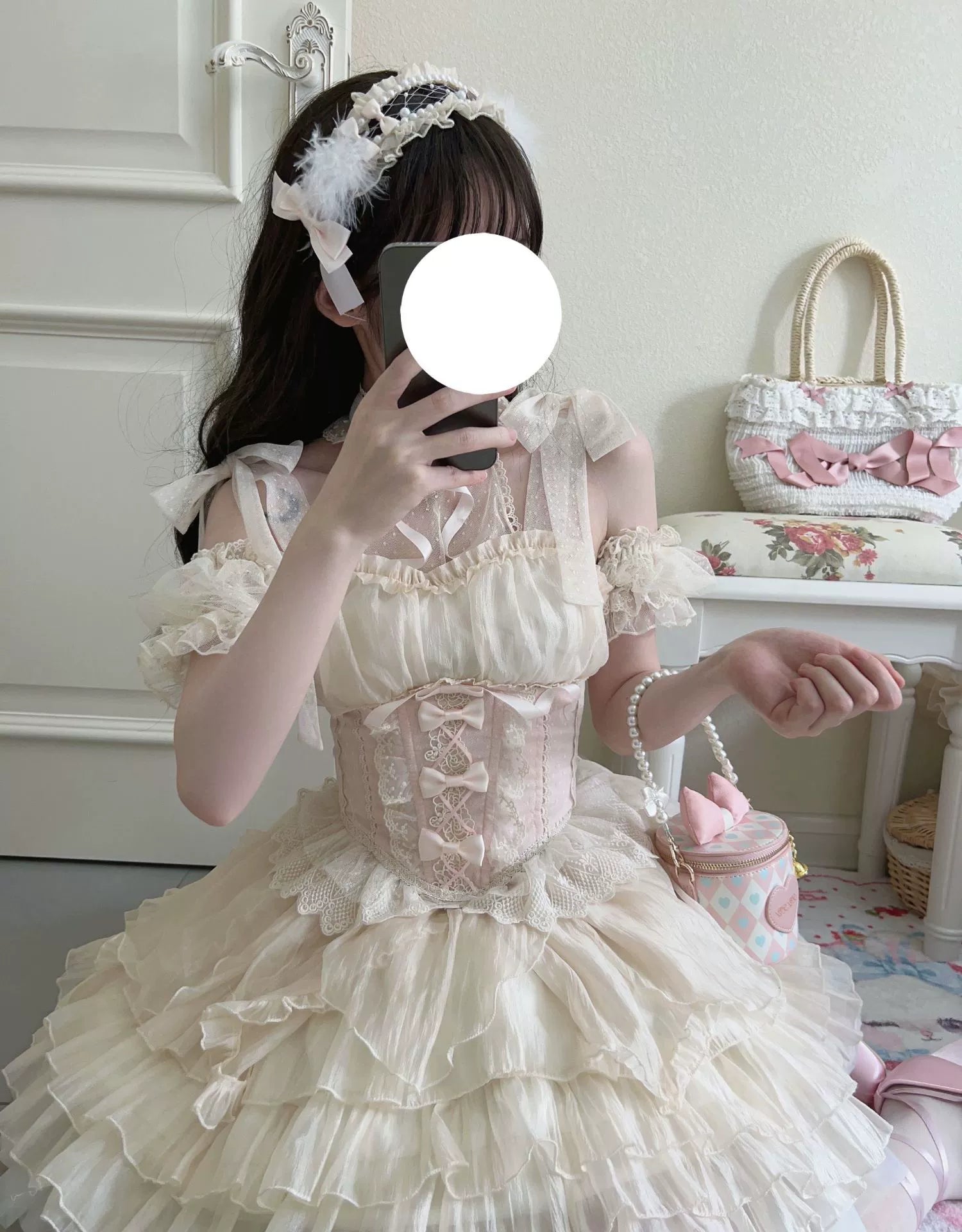 Original Design - Heart Flutter Love - Sweet Lolita Accessoriy Set and Inner Wear Multicolors