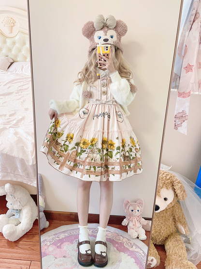 Polaris Lolita - Cat and Sunflower - Sweet Lolita JSK, Cat and Sunflower Print