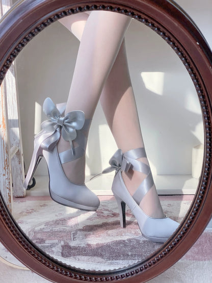 Pure Tea For Dream - Butterfly Specimen - Ballet Style Lolita Shoes Elegant Platform Lolita Heels