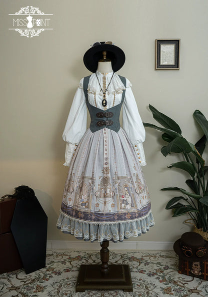 Miss Point - Demon Hunting Notes - Fishbone Gothic Lolita Skirt