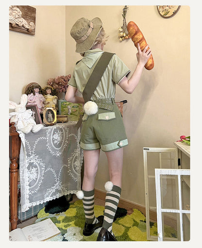 Piggy Bun - Bunny Trip - Retro Cute Green Accessories