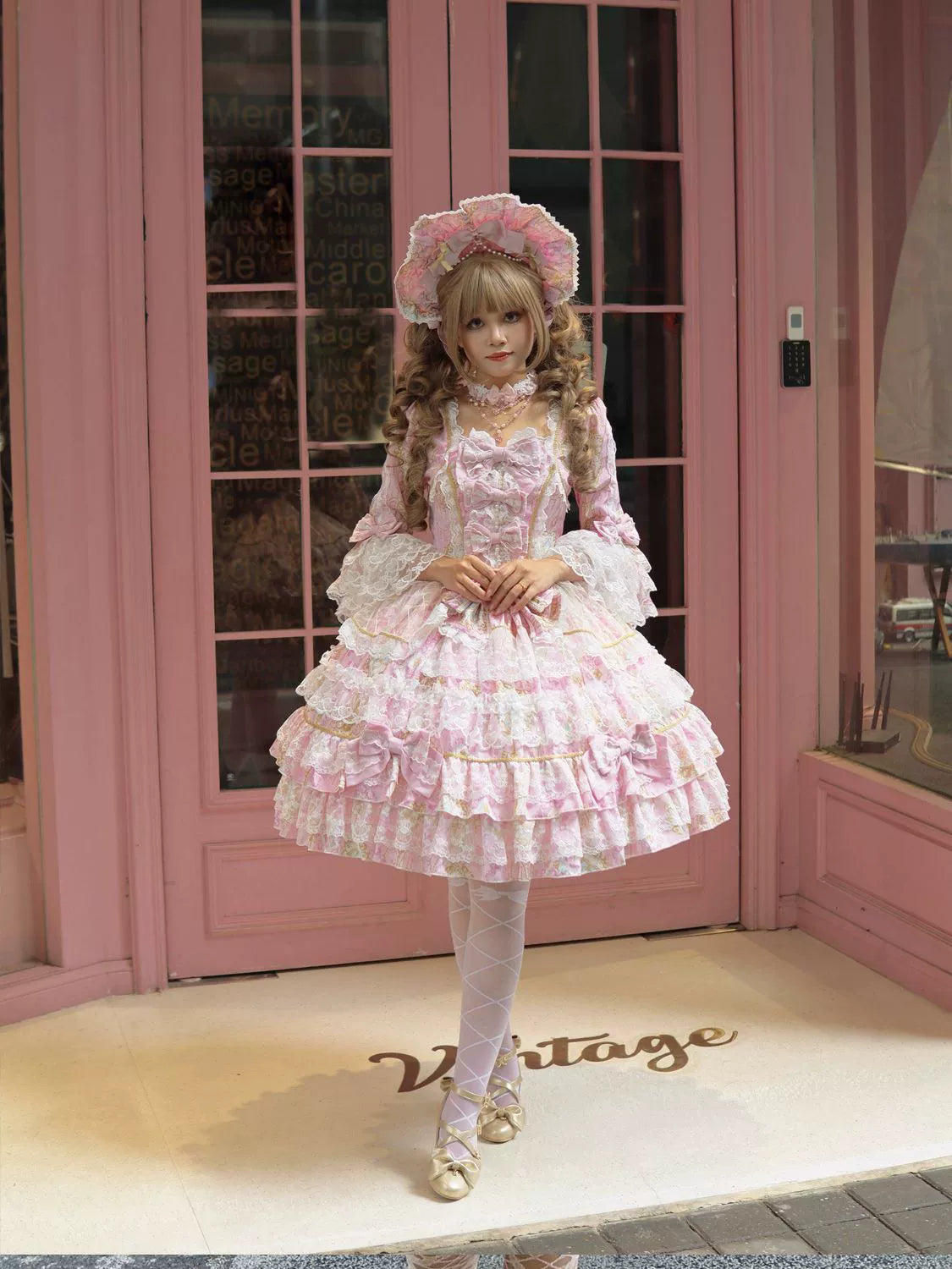 Hanguliang - Candlelight Sonata - Sweet Lolita Long Sleeve OP, Tiered Ruffles