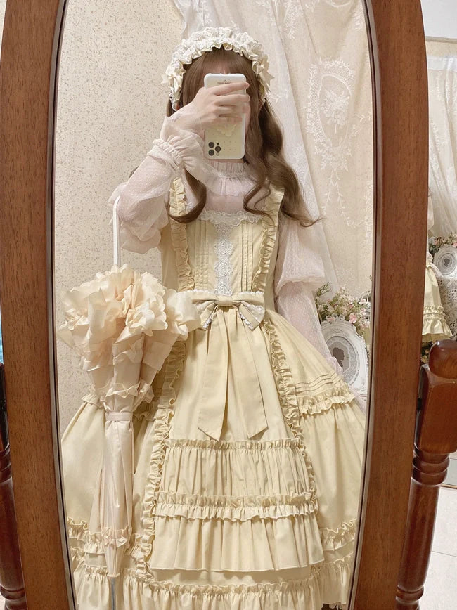 Cheese Cocoa - Doll Story - Cotton Lolita JSK Dress Open Front Kawaii Shirt