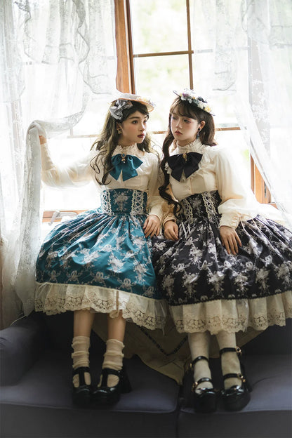 Miss Point - Customized Vintage Lolita Skirt Elegant Pullover Fishbone SK