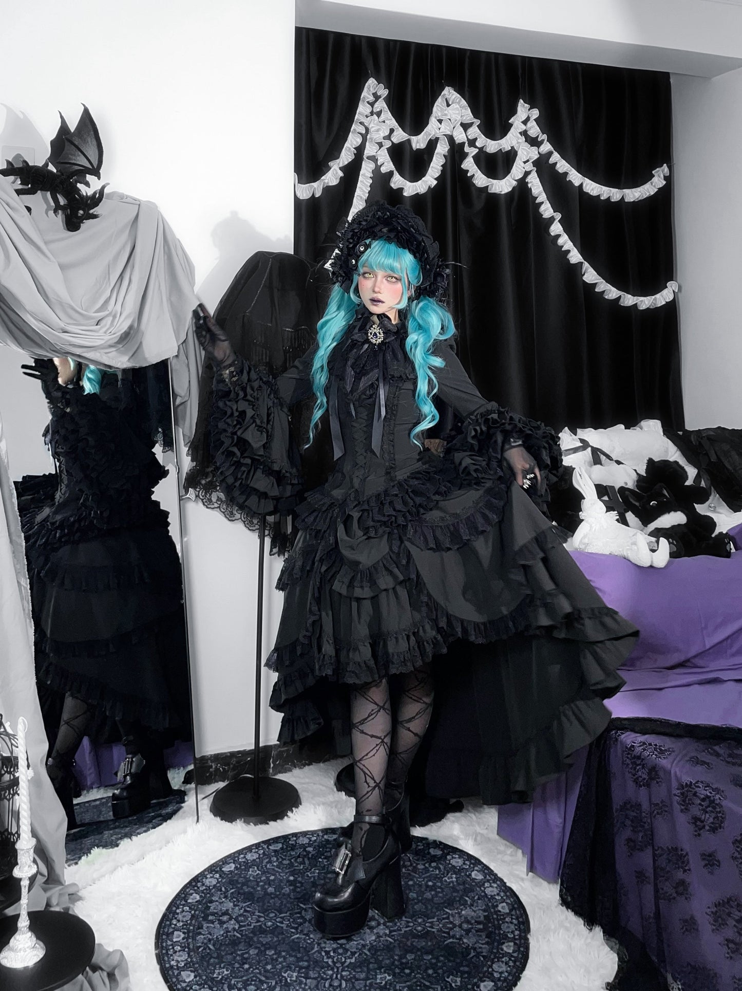 The Original Witch - Phoenix - Gothic Lolita Skirt & Shirt & Jabot For Halloween Festival