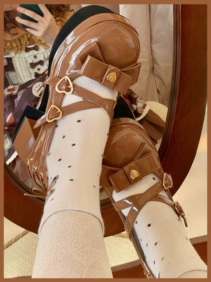 Milk Bun Bunny - Sweet Lolita High Heel Bow Princess Lolita Shoes