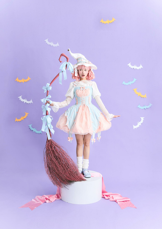 Lemon Honey - Halloween Gothic Lolita Jumper Dress, Pumpkin-inspired Dress