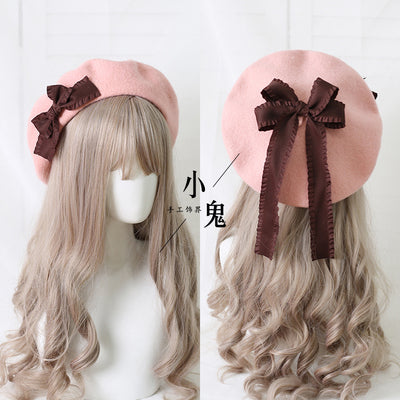Xiaogui - Sweet Bow Multicolors Lolita Wool Beret