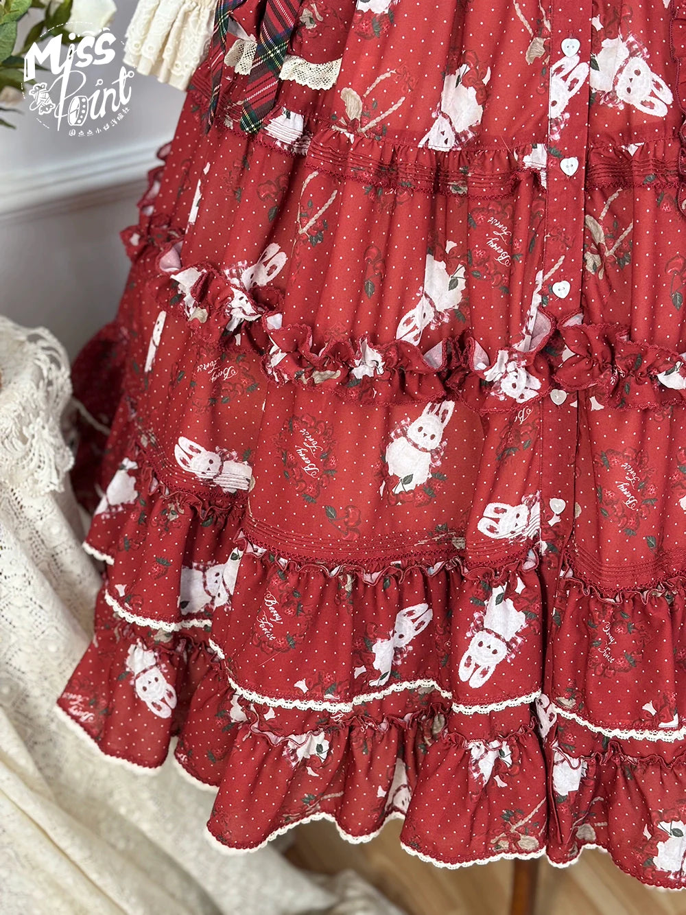 Miss Point - Forest Berry Bunny - Sweet Lolita JSK Elegant Bunny Print Dress