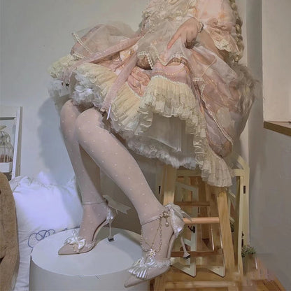 Sky Rabbit - Flower Wedding Elegant Lolita High Heel Shoes