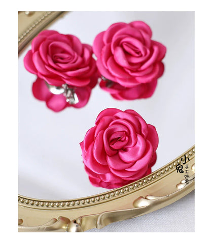 Xiaogui - Retro Lolita Brooch Rose Hairpins Flower Headdress