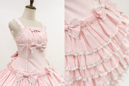 Nn Star - Half Sugar Ism - Sweet Lolita JSK Low Waist Dress With Tiered Hem