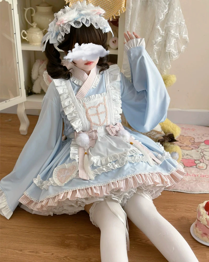Hanguliang - Sweet Meow Nurse - Maid Lolita Skirt Set Kawaii Lolita Dress