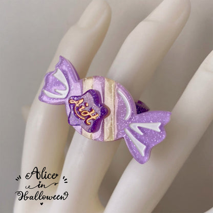 Halloween Alice - Rainbow Candy - Sweet Lolita Ring Hairclip