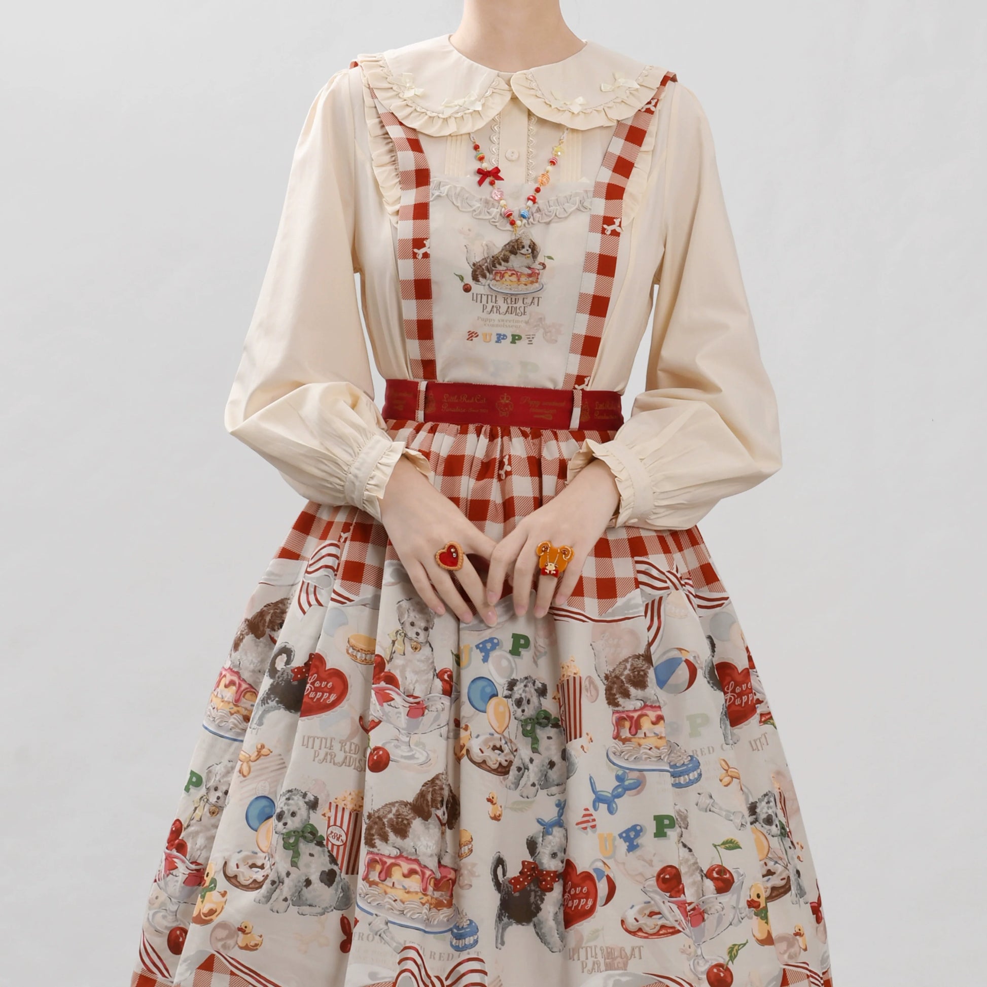 MIST - Sweet Lolita Blouse Doll Collar Lolita Shirt With Bubble Sleeve