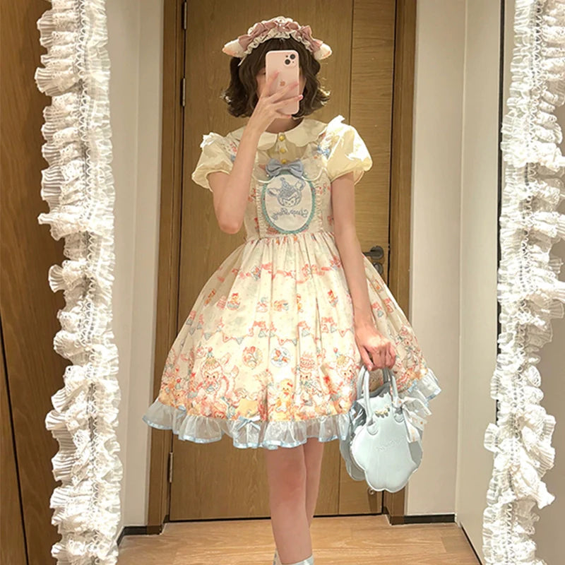 NanShengGe - Sheep Party - Sweet Lolita Jumper Dress Print SK