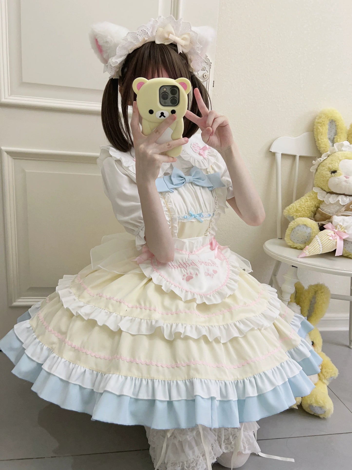 Sugar Girl - Cat Ear Tale - Sweet Lolita Jumper Dress Suspender Dress