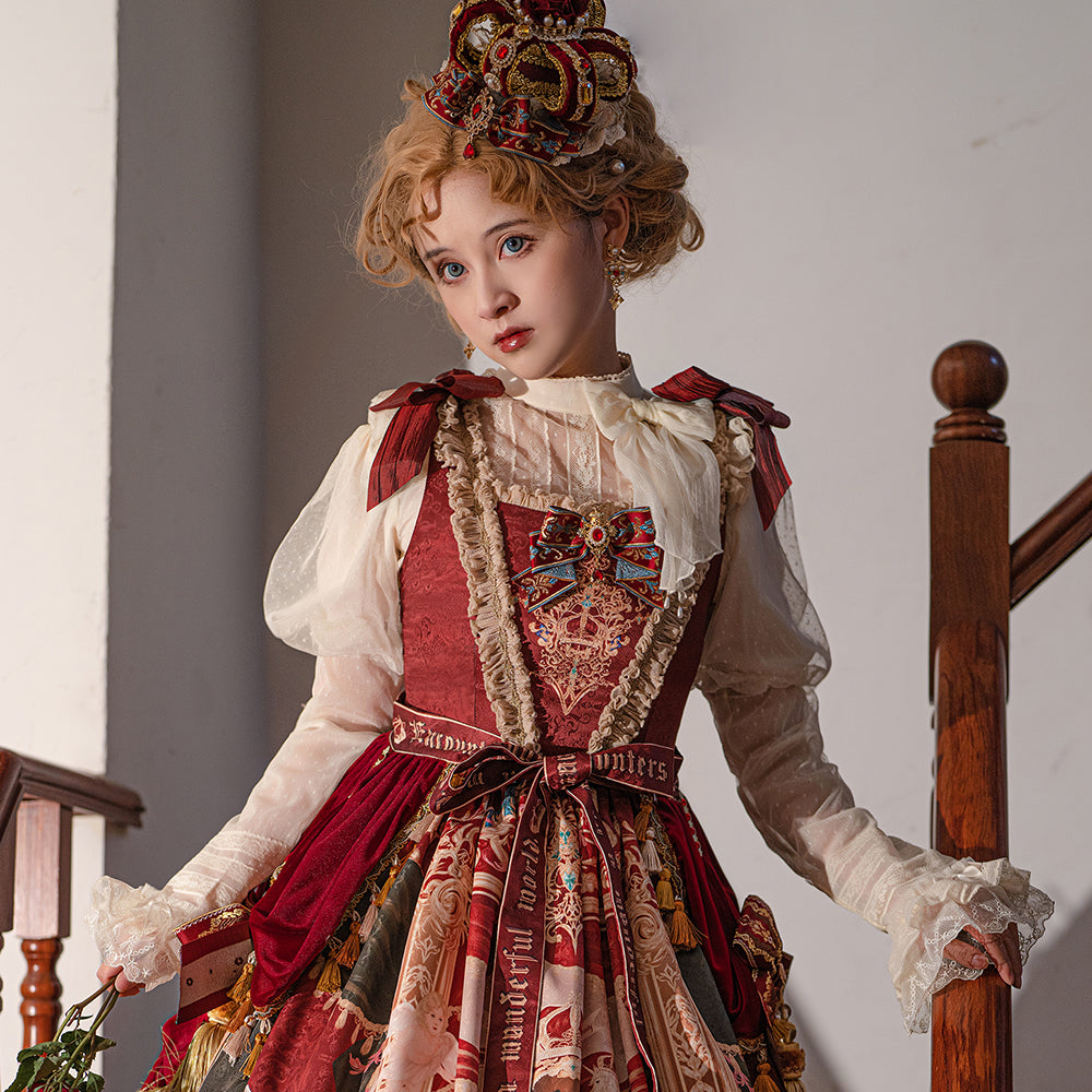 Miss Point - Kaleidoscope - Classical Lolita Shirt Dot Gauze Detachable Puff Sleeve Blouse Customized