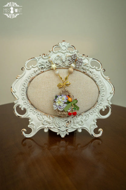 Miss Point - Forest Lolita Small Straw Hat Clip KC Accessory