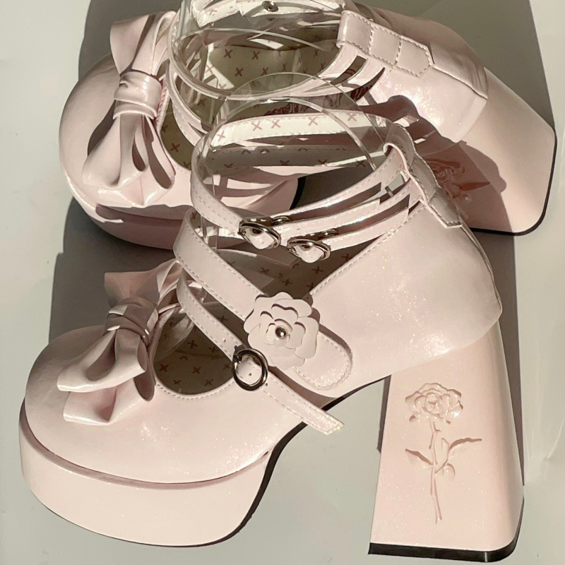 Dreamland - Whispers of the Rose - Daily Lolita Platform Heels Shoes with Relief Rose