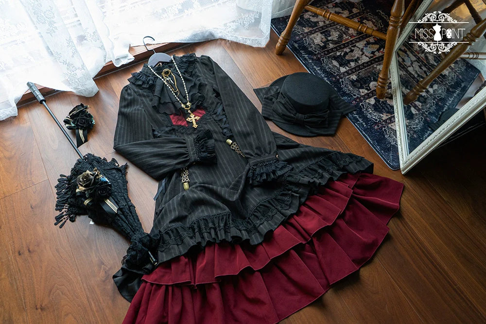 Miss Point - Perintz Manor - Gothic Lolita OP Long Sleeve Retro Lolita Dress