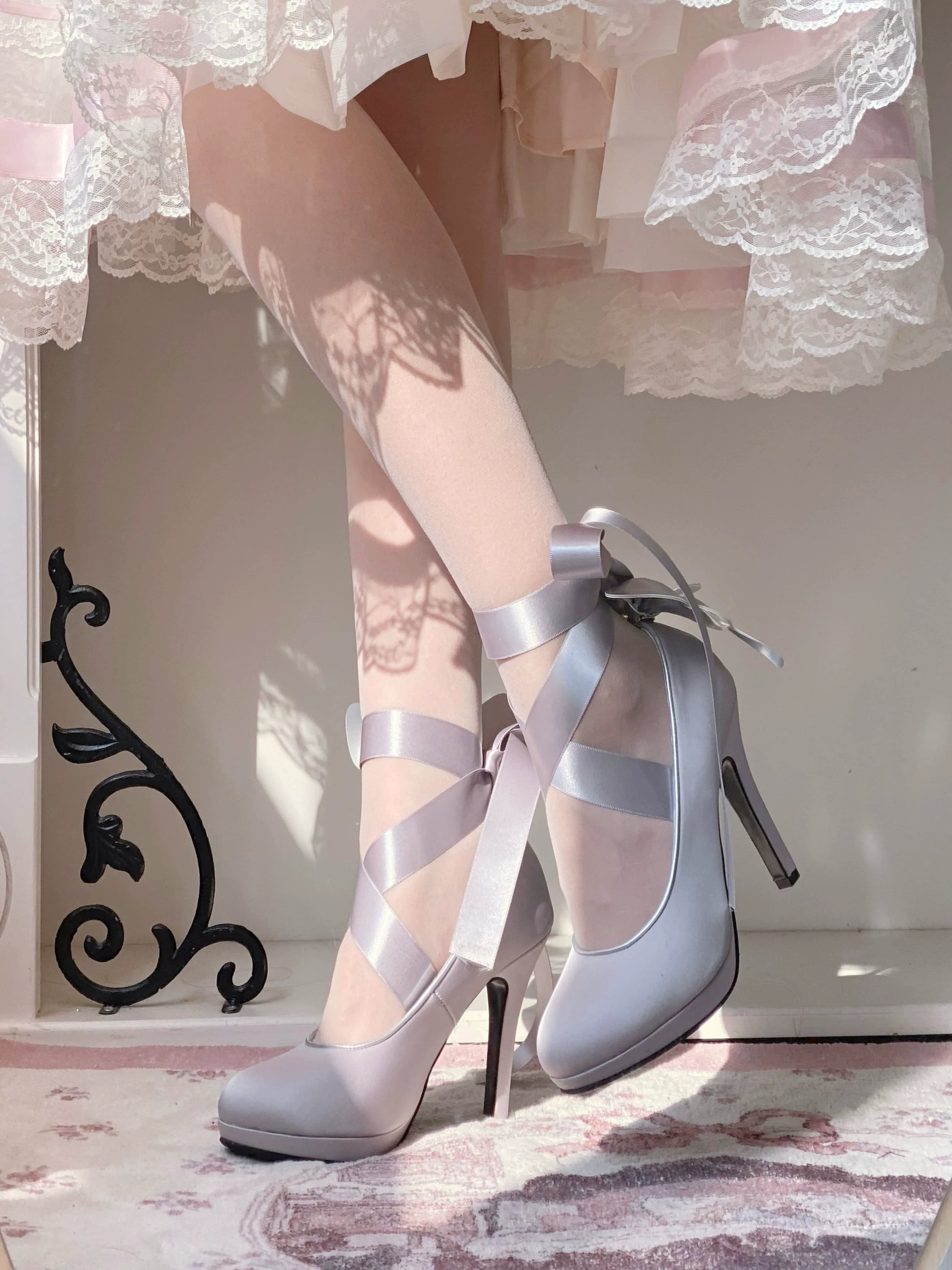 Pure Tea For Dream - Butterfly Specimen - Ballet Style Lolita Shoes Elegant Platform Lolita Heels