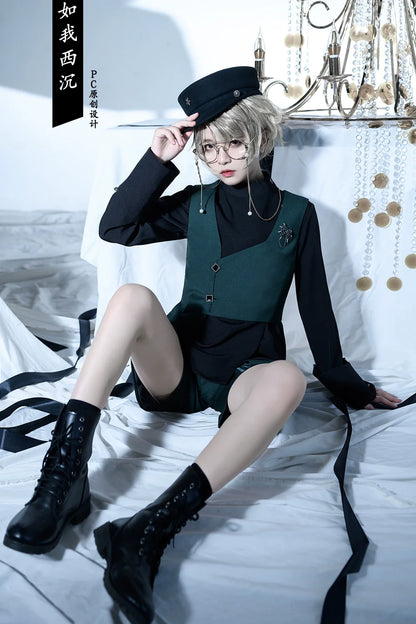 Princess Chronicles - Ruwoxichen - Retro Ouji Lolita Prince Style Black Blouse