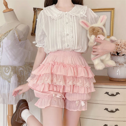 Sugar Girl - Cotton Sweet Lolita Bloomers, Tiered Ruffle
