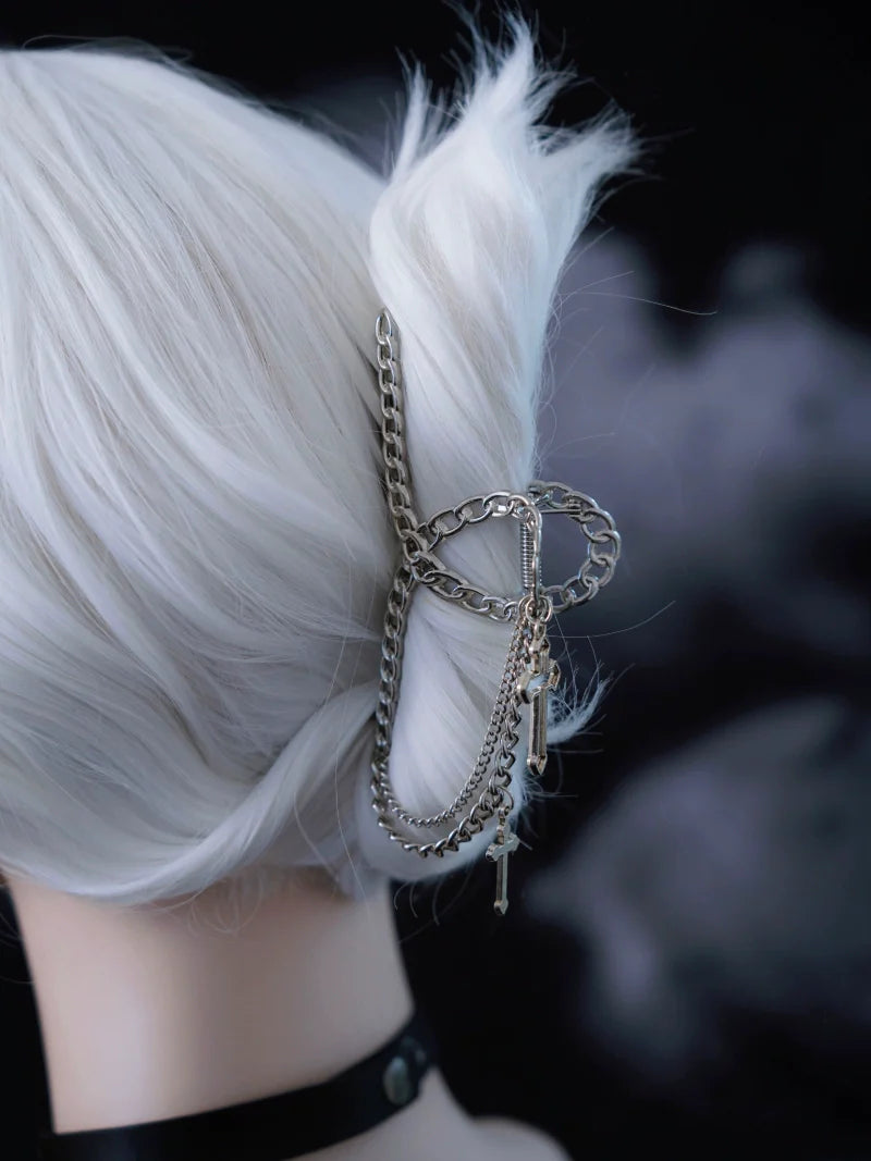 Strange Sugar - Gothic Lolita Hair Clip Alloy Bow Cross Lolita Claw Clip Accessories