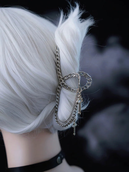 Strange Sugar - Gothic Lolita Hair Clip Alloy Bow Cross Lolita Claw Clip Accessories