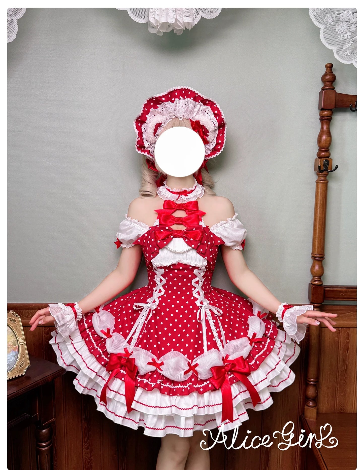 Alice Girl - Old School Polka Dots - Halter Neck Sweet Lolita OP Dress