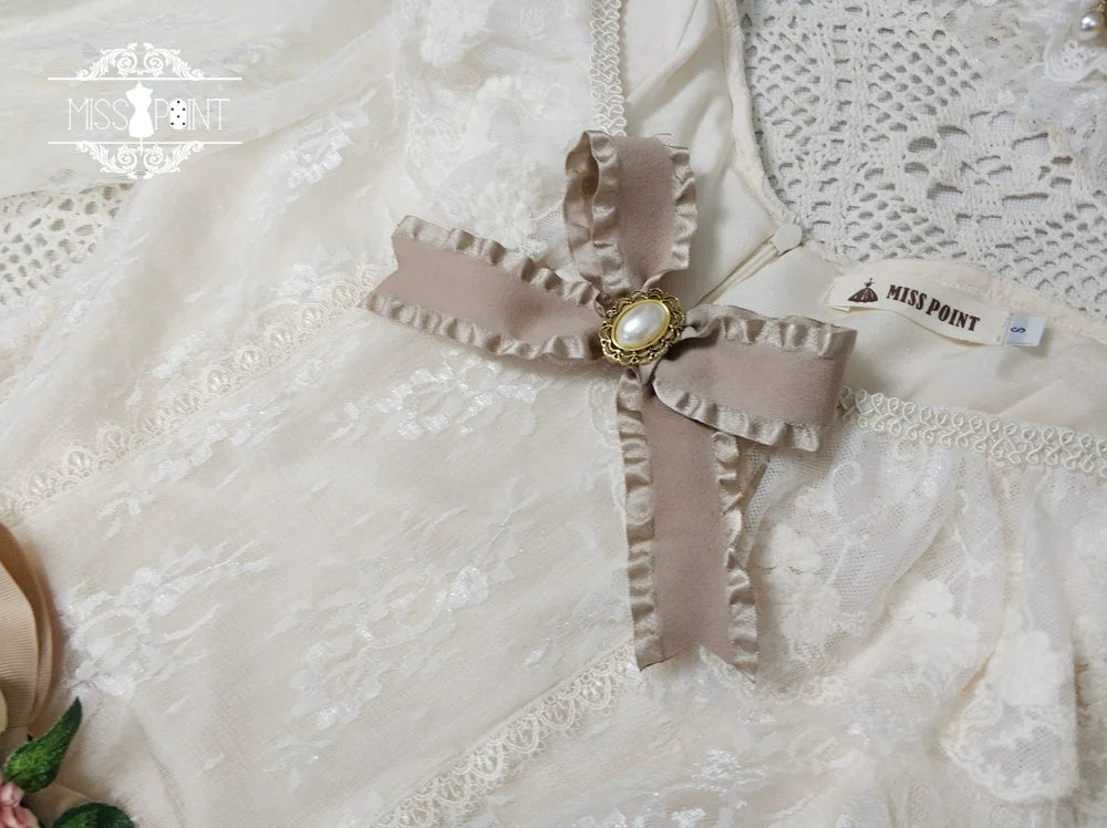 Miss Point - Dawn Girl - Reto Elegant lolita OP Dress Lace Long Sleeve