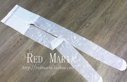 Red Maria - Jellyfish Sakura - Elegant Blue White Handmade Accessories