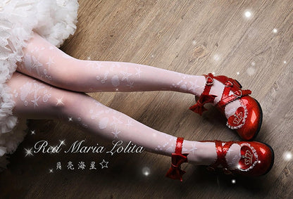 Red Maria - Jellyfish Sakura - Elegant Blue White Handmade Accessories