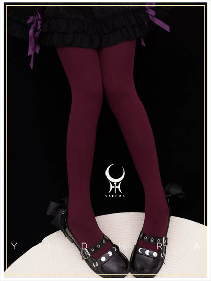 Yidhra - 120D Daily Lolita Velvet Spring Leggings, Solid Color