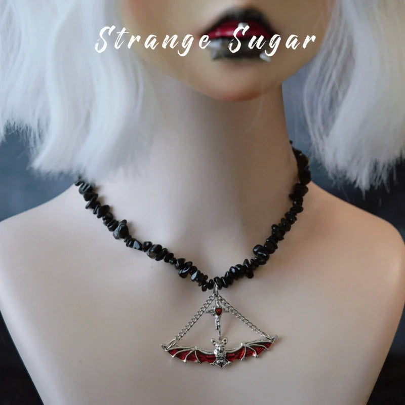 Strange Sugar - Handmade Gothic Lolita Choker, Multiple Pendant