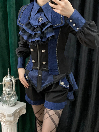 Little Dipper - Cold Rice - Ouji Lolita Shirt With Spiderweb Pattern in Several Versions