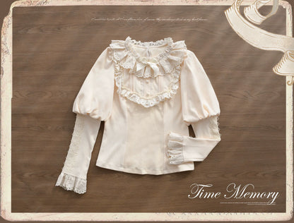 Time Memory - Cozy and Warm - Elegant Lolita Shirt Slimming Mutton Sleeves Blouse