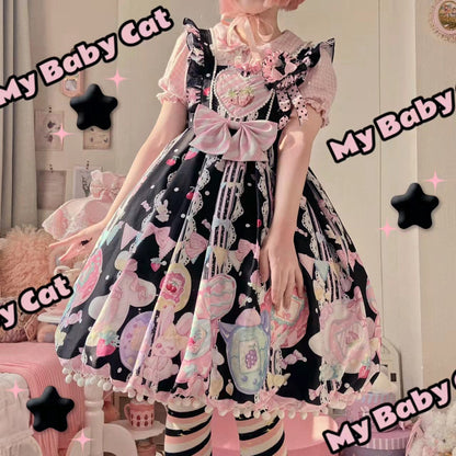 Suiyi - Sweetheart Knots - Sweet Lolita Dress Short Sleeve OP