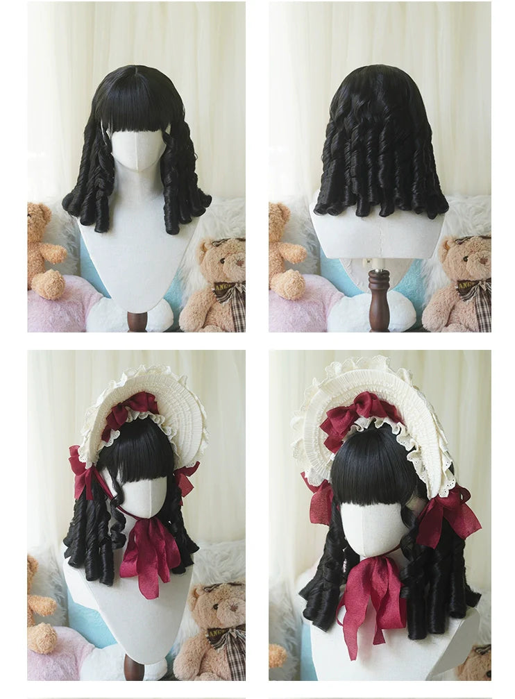 Imperial Tea - Retro Lolita Wig Short Roman Curl Hairpiece