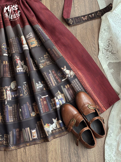 Miss Point - German Bookshelf - Classic Lolita Printed JSK Dress